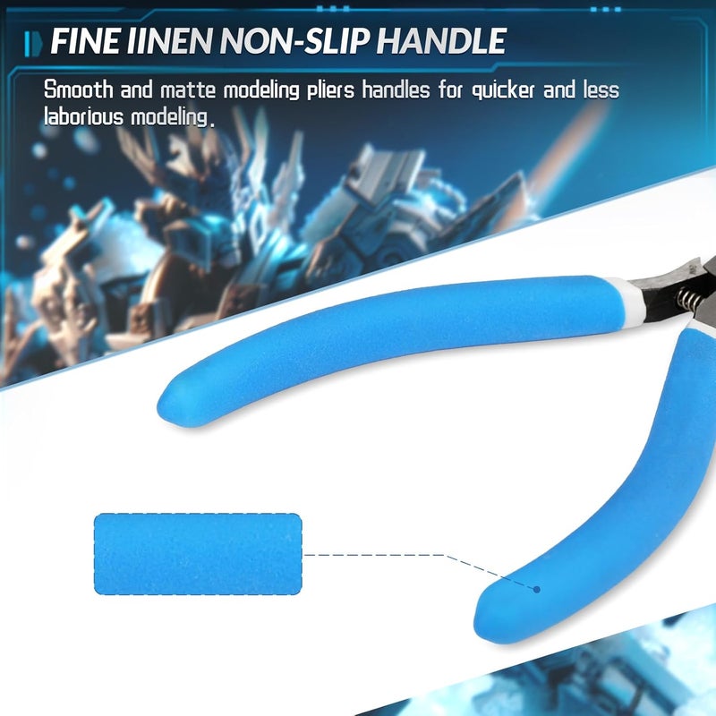 mshandto Model Nippers, 4.4" Thin Single Blade Sprue Cutter Hobby Nippers, Gundam Model Tools for Cutting Thin Plastic, Beginner Trimming, Picking Up Pieces, with Protective Cover & Replacement Spring - Image 4